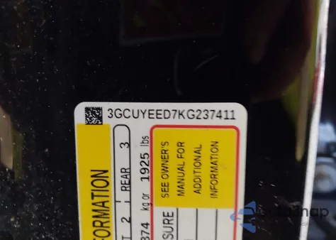 2019 Chevrolet Silverado 1500 Rst z USA, uszkodzony, nr VIN 3GCUYEED7KG237411